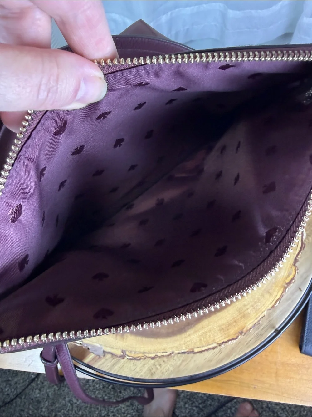 Kate Spade Leila Medium Flap Shoulder Bag Burgundy Leather + Crossbody Strap EUC